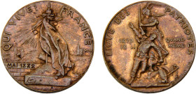 France Third Republic Medal 1882 Pairs mint League of Patriots, 23mm Copper UNC 8.2g