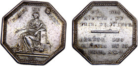 France First Republic Napoleon Bonaparte Jeton 1801 Paris, company, law firm Silver XF 14.5g