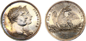 France First Empire Napoleon I Medal 1804 Celebrating the coronation of Napoleon I, 35mm Silver UNC 22.1g Bramsen# 859