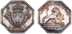 France Kingdom Louis XVIII Jeton 1816 Commercial Court Silver AU 16.5g