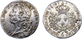 France Kingdom Louis XV 1/2 Ecu 1747 L Bayonne mint Silver VF 14.4g Dy# 1681
