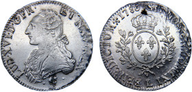 France Kingdom Louis XVI 1 Ecu 1786 L Bayonne mint Silver AU 29.3g KM#564.9