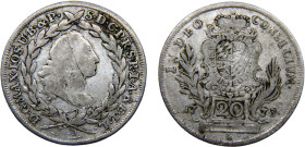 Germany Holy Roman Empire Electorate of Bavaria Maximilian III Joseph 20 Kreuzer 1773 Silver VF 6.6g KM# 528