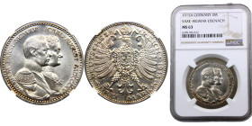 Germany Second Empire Grand duchy of Saxe-Weimar-Eisenach Wilhelm Ernst 3 Mark 1915 A Berlin mint(Mintage 50000) 100th Anniversary of the Grand Duchy ...