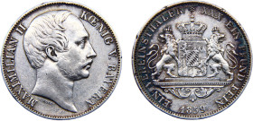 Germany States Kingdom of Bavaria Maximilian II 1 Vereinsthaler 1859 Munich mint Silver XF 18.5g KM# 852