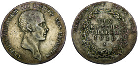 Germany States Kingdom of Prussia Friedrich Wilhelm III 1 Reichsthaler 1812 A Berlin mint Silver XF 22g KM# 387