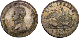 Germany States Kingdom of Prussia Friedrich Wilhelm III 1 Thaler 1817 A Berlin mint Silver XF 22.1g KM# 396