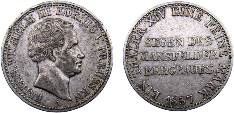 Germany States Kingdom of Prussia Friedrich Wilhelm III 1 Thaler 1837 A Berlin m...