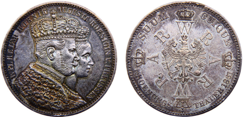 Germany States Kingdom of Prussia Wilhelm I 1 Thaler 1861 A Berlin mint Coronati...