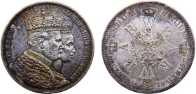 Germany States Kingdom of Prussia Wilhelm I 1 Thaler 1861 A Berlin mint Coronation of Wilhelm and Augusta Silver AU 18.5g KM# 488