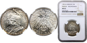 Germany Second Empire Kingdom of Prussia Wilhelm II 2 Mark 1901 A Berlin mint 200th Anniversary of the Kingdom of Prussia Silver NGC MS62 KM# 525