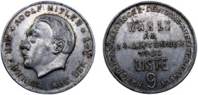 Germany The Third Reich Adolf Hitler Token 1930 Nazi Party Voting token, Parliamentary elections of September 14 Aluminium AU 2.1g