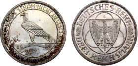 Germany Weimar Republic 3 Reichsmark 1930 A Berlin mint Liberation of Rhineland Silver UNC 15g KM# 70