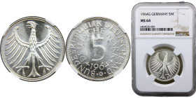 Germany Federal Republic 5 Deutsche Mark 1964 G Karlsruhe mint Silver NGC MS64 KM#112.1