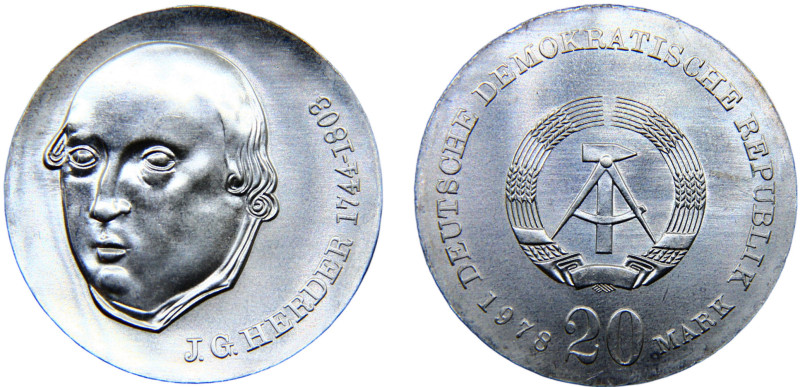 Germany Democratic Republic 20 Mark 1978 A Berlin mint(Mintage 51000) 175th Anni...