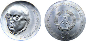 Germany Democratic Republic 20 Mark 1978 A Berlin mint(Mintage 51000) 175th Anniversary of Death of J. G. Herder Silver BU 21g KM# 71