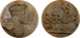 Great Britain United Kingdom Edward VII Medal 1902 Edward VII and Alexandra, Coronation Edward VII 1902, 40mm Bronze UNC 22.5g