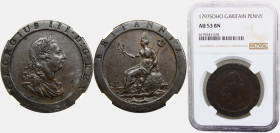 Great Britain United Kingdom George III 1 Penny 1797 Soho mint 2nd Issue, "Cartwheel" Copper NGC AU53 KM# 618