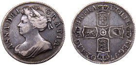 Great Britain United Kingdom Anne 1 Shilling 1702 1st bust Silver VF 6g KM#509.1