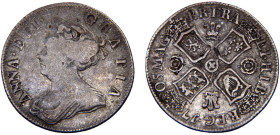 Great Britain United Kingdom Anne 1 Shilling 1705 2nd bust Silver VF 5.9g KM#517.4