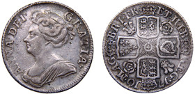 Great Britain United Kingdom Anne 1 Shilling 1710 4th bust Silver VF 6g KM#533.1
