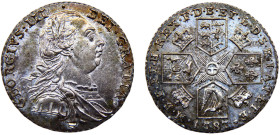 Great Britain United Kingdom George III 1 Shilling 1787 Royal mint Older bust Silver UNC 6g KM# 607