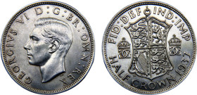 Great Britain United Kingdom George VI 1/2 Crown 1937 1st type Silver UNC 14.2g KM# 856