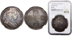 Great Britain Kingdom of England William III 1 Crown 1700 DVODECIMO 3rd bust Silver NGC XF45 KM# 494.3