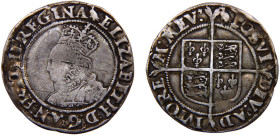 Great Britain Kingdom of England Elizabeth I 1 Shilling ND (1560-1561) 2nd issue, scratches Silver VF 6.1g Sp# 2555
