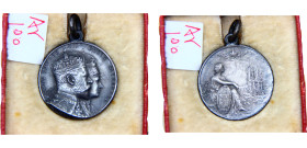 Great Britain United Kingdom Edward VII Medal 1902 Edward VII and Alexandra, Coronation Edward VII 1902, 20mm, Box Original White metal UNC 6.7g