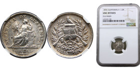 Guatemala Republic 1/2 Real 1896 Guatemala City mint Silver NGC UNC KM# 165