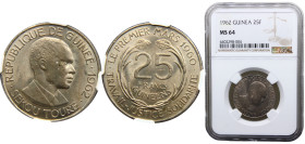 Guinea Republic 25 Francs Guinéens 1962 Copper-nickel NGC MS64 KM# 7