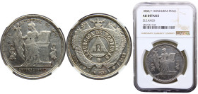 Honduras Republic 1 Peso 1888/7 Tegucigalpa mint Silver NGC AU KM# 52