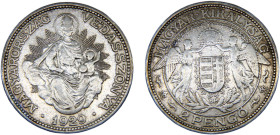 Hungary Kingdom Miklós Horthy 2 Pengő 1929 BP Budapest mint Silver XF 10g KM# 511