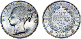 India British East India Company Victoria 1 Rupee 1840 Bombay mint Silver XF 11.6g KM# 457