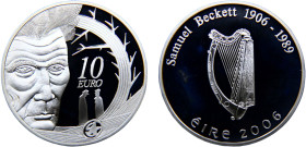 Ireland Republic 10 Euro 2006 (Mintage 40000) Centenary of Samuel Beckett's Birthday Silver PF 28.5g KM# 45