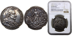 Italy States Papal States Innocent XII 1/2 Piastra 1699//IX "PARATE VIAM DOMINI" Silver NGC AU KM# 613