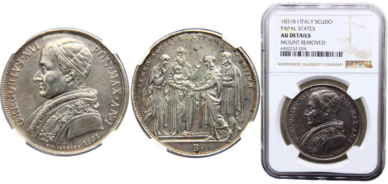 Italy States Papal States Gregory XVI 1 Scudo 1831//I B " LVMEN AD REVELATIONEM ...