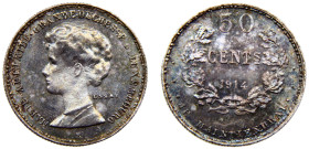 Luxembourg Grand duchy Marie-Adelaïde 50 Centimes 1914 F Breslau mint(Mintage 3000) Essai, pattern Silver SP 2.2g KM# E26
