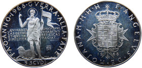 Malta Order Angelo de Mojana di Cologna 3 Scudi 1968 Mint of the Sovereign Order of Malta(Mintage 20000) FAO Silver PF 10g X# 26