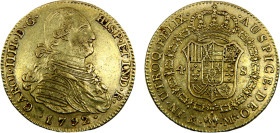 Spain Madrid Charles IV 4 Escudos 1792 M MF Gold XF 13.5g KM# 160