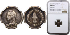 Mexico Federal Republic 1/4 Real 1842 S.L.Pi San Luis Potosi mint Federal Coinage, "Quarto/Quartilla" Silver NGC VF KM#368.7