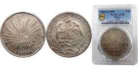 Mexico Federal Republic 8 Reales 1893 Ca MM Chihuahua mint Silver PCGS AU55 KM#377.2
