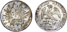 Mexico Federal Republic 8 Reales 1895 Mo AB Mexico City mint Silver AU 27.1g KM#377.10