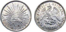Mexico Federal Republic 1 Peso 1903 Mo AM Mexico City mint Silver AU 27g KM#409.2