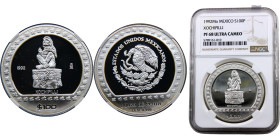 Mexico United Mexican States 100 Pesos 1992 Mo Mexico City mint(Mintage 4000) Bullion Coinage, Pre-Columbian Aztec Series, Xochipilli Silver NGC PF68 ...