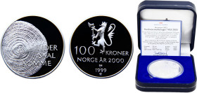 Norway Kingdom Harald V 100 Kroner 1999 (Mintage 50000) Year 2000 Silver PF 33.6g KM# 466