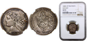 Peru Republic 1 Peseta 1880 BF Lima mint Silver NGC AU53 KM#200.2