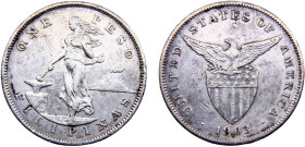 Philippines Insular Government 1 Peso 1903 Philadelphia mint U.S. Administration Silver XF 26.9g KM# 168