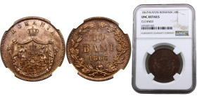 Romania Kingdom Carol I 10 Bani 1867 HEATON Heaton's mint Copper NGC UNC KM# 4.1